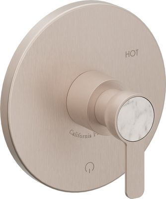Pressure Balance Trim Only, with White Marble Handle Cap