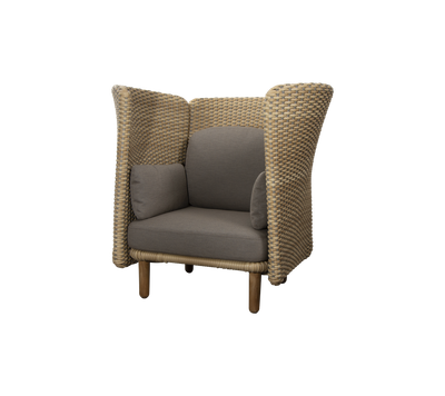 Arch lounge chair w/high arm/backrest