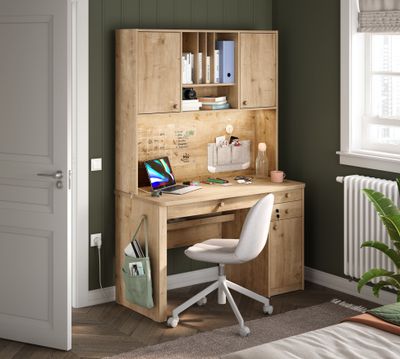 Mocha Large Study Desk With Unit