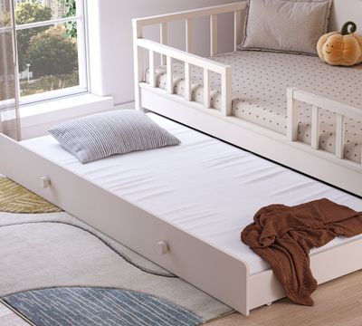 Pull Out Bed With Handle (Cream) (90x190 cm)