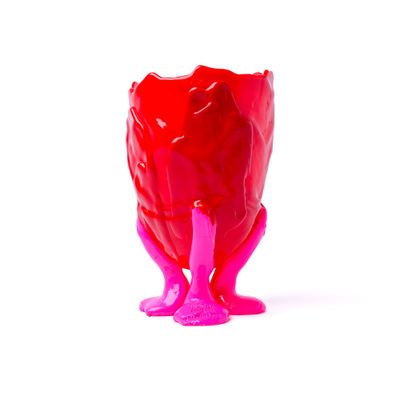 Clear Vase M - Matt Red, Fuchsia