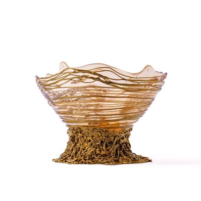 Ogiva Vase - Clear And Gold