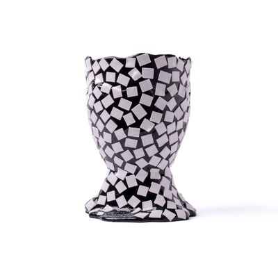 Rock Vase - Matt Black, White