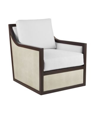 Evie Walnut Sivel Armchair, Muslin