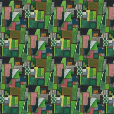Raku Patchwork Emerald