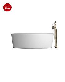 Dove bathtub without plinth in White Tec Plus