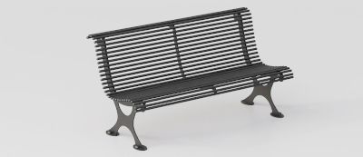 Bench "Antibes" in Steel with Carved Supports