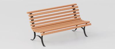 Bench "Comfort" in Steel and Wood for Parks
