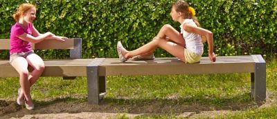 Canvas Bench made from recycled plastic, sustainable street furniture | Dimcar srl