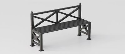 Classic Bench "Orchidea" in Galvanized Steel
