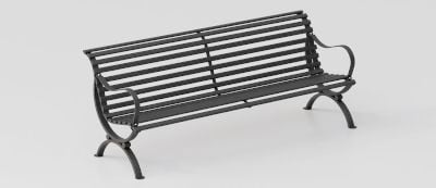 Classic Steel Bench "Aurelia" with Armrests