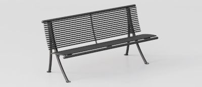 Contemporary Design Bench "Dubai" in Galvanized Steel