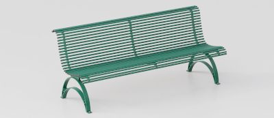 Designer Bench "Danea" in Steel with Arched Supports