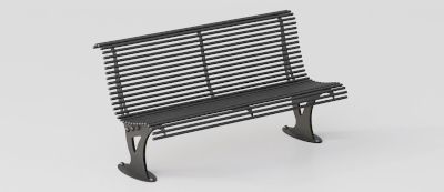 Designer Steel Bench "Mira" with Decorative Carvings