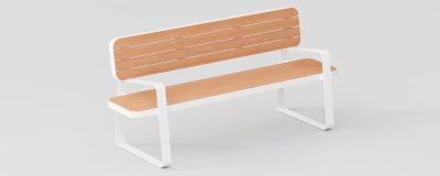 Elegant Bench "Ace" in Okumè Wood with Armrests
