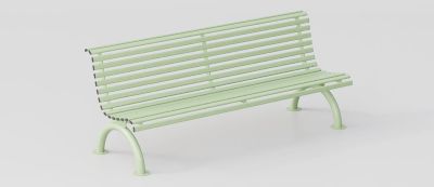 Modern Bench "Cervino" in Galvanized Steel with Anatomical Seat