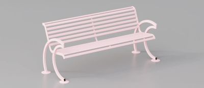 Modern Bench "Luna" with Arched Steel Supports