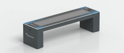 Smart Bench "Rays" with Solar, USB, and Wireless Charging