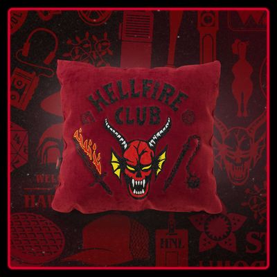 Cushion Hellfire club stranger things Limited Edition with Ricamo – fabric stain-resistant 45x45