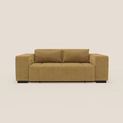Monarch Divano con Relax Elettrico per allungamento sedute e Poggiatesta Reclinabile in tessuto morbido smacchiabile T31