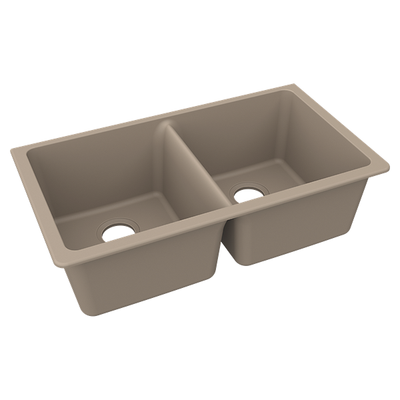 Quartz Luxe® 33" x 18-1/2" x 9-1/2" Equal Double Bowl Undermount Sink