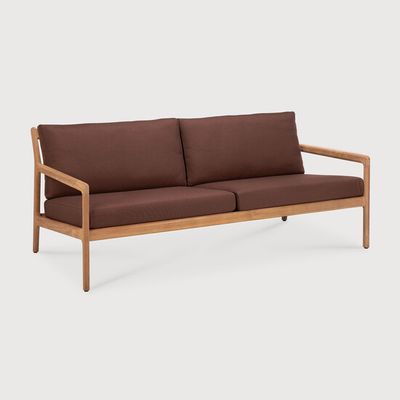 Jack outdoor sofa - Natural, Burgundy - 180 x 90 x 74 cm (10S10434)