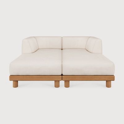 Monocle outdoor modular sofa set - Natural, White - 166 x 166 x 72 cm (10S22226)