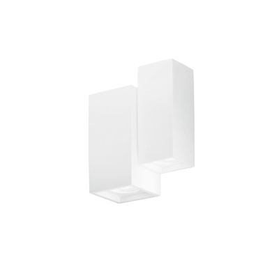 Applique FOSTER in gesso bianco verniciabile con quattro punti luce