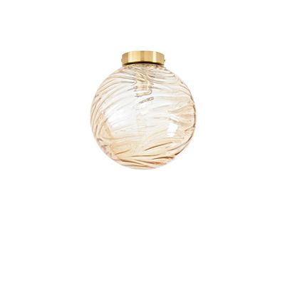 Plafoniera NEREIDE in vetro champagne ad onde concentriche 25 cm.