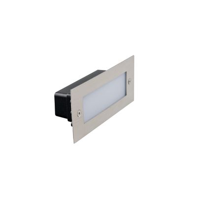 Incasso LED WALK 12W rettangolare in acciaio inox luce naturale 9x21 cm.