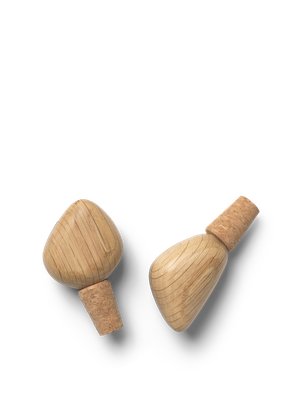 Cairn Wine Stoppers - Set of 2 - Oak