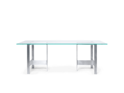 Lager Dining Table - 200 x 90 - Glass/Aluminium
