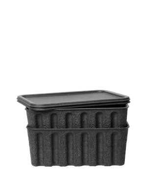 Paper Pulp Box - Set of 2 - Charcoal