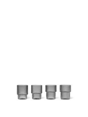 Ripple Small Glasses - Set of 4 - Smoked Grey