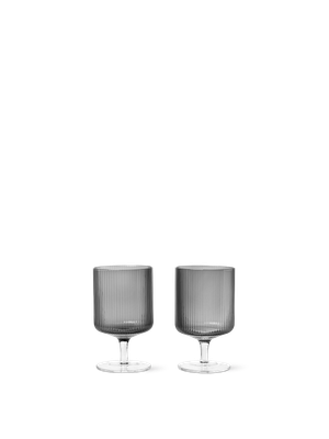 Ripple Wine Glasses - Set of 2 - Smoked Grey