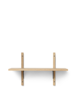 Sector Shelf - Single - Narrow - Natural Oak/Black Brass