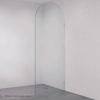 Arch Fixed Frameless Glass Shower Panel, Chrome