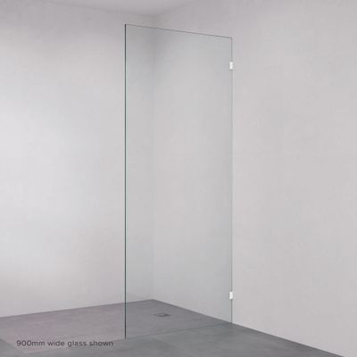 Rectangular Fixed Frameless Glass Shower Panel, Matte White