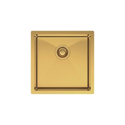 Hana 32L Single Kitchen Sink, PVD Rugged Brass