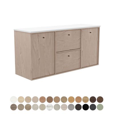 Cierra 1500 Double Bowl Wall Hung Vanity