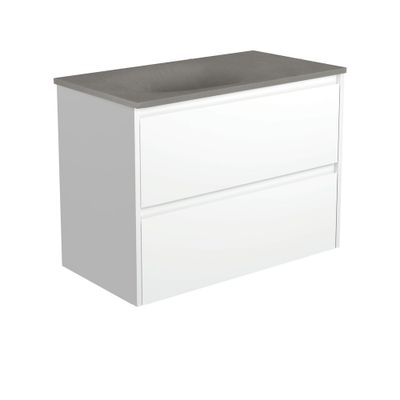 Satori Amato 900 Satin White Wall-Hung Vanity, Satin White Panels