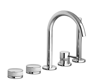 Nohea 77 Five-hole deck-mounted bath mixer, with taps for spout and mixer for anti-limescale hand shower