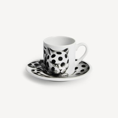 Coffee cup High Fidelity A Pois black/white