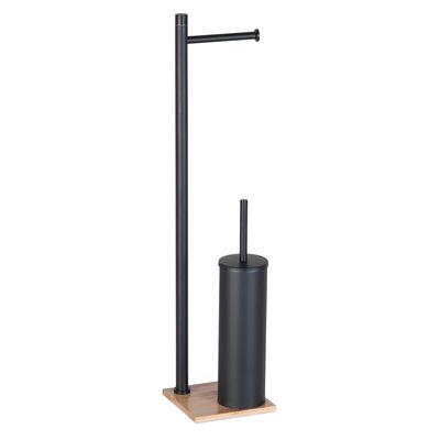 Trilly bathroom butler with toilet paper roll holder and toilet brush holder