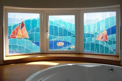 Handmade tile ceramic mural ocean