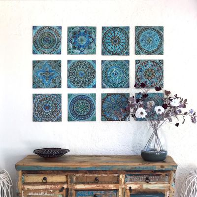 Handmade tiles Outdoor wall art #4