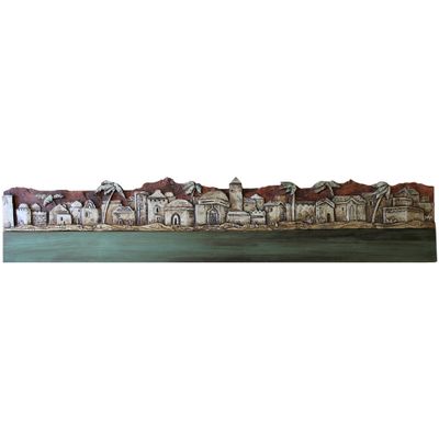 Handmade tile ceramic wall art miniature houses #4