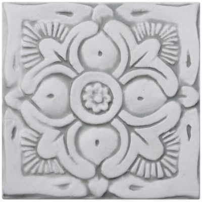 Handmade tile grey suzani #1 [15cm/5.9"]