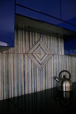 Handmade tiles Kitchen backsplash stripes