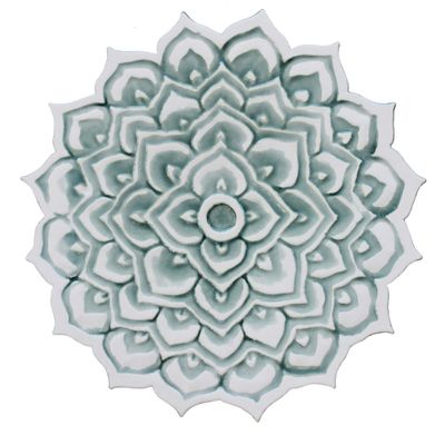 Mandala ceramic wall art #2/R - Aqua [28cm/11"]
